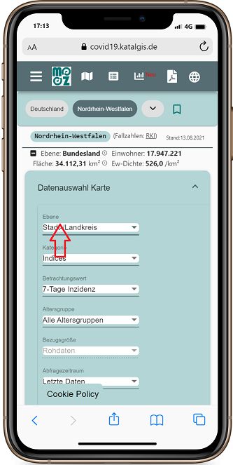 Corona Karte Nordrhein-Westfalen Auswahl Ebene