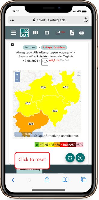 Vovid-19 Karte Nordrhein-Westfalen Inzidenz nach Bezirken