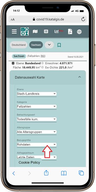 Corona Karte Deutschland hierarchische Navigation